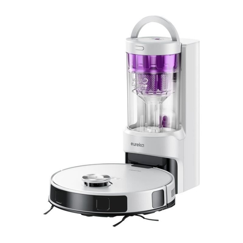 EUREKA E20 Plus - Aspirateur Robot avec Station de Vidange Automatique - 8000 Pa - Anti Enchevetrement - Évitement d'Obstacles
