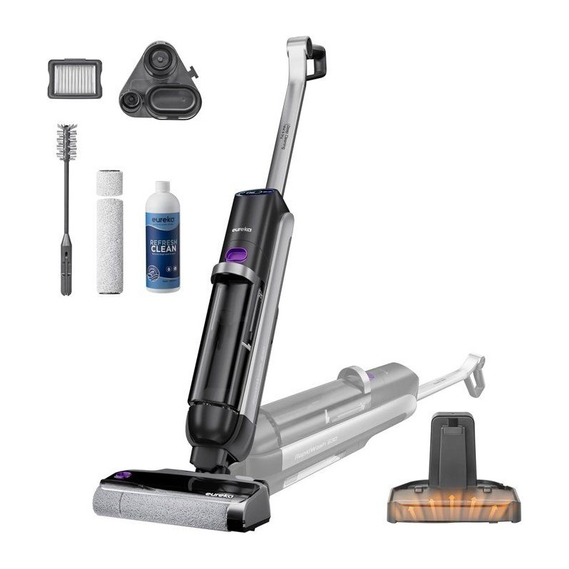EUREKA RapidWash NEW630 - Aspirateur Laveur sans Fil Sec et Humide - Inclinaison a 170° - Séchage Air Chaud 60? -Anti Enchevet