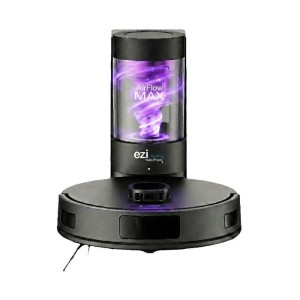 Robot aspirateur laveur - EZICLEAN AirFlow MAX - LIDAR connecté avec base de vidage - 15 000 Pa - 2 L - 160 min - Noir
