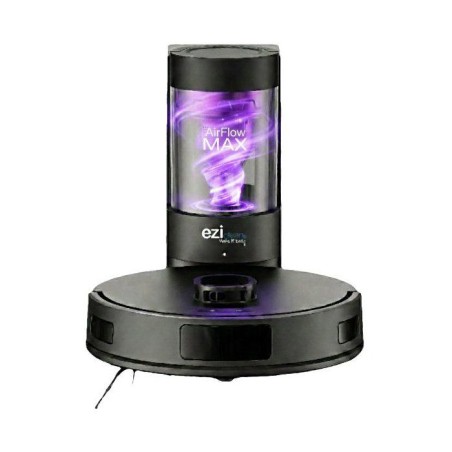 Robot aspirateur laveur - EZICLEAN AirFlow MAX - LIDAR connecté avec base de vidage - 15 000 Pa - 2 L - 160 min - Noir