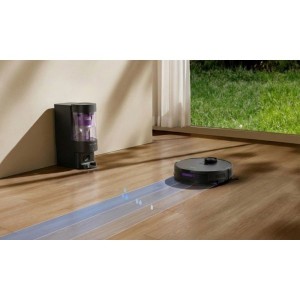 Robot aspirateur laveur - EZICLEAN AirFlow MAX - LIDAR connecté avec base de vidage - 15 000 Pa - 2 L - 160 min - Noir