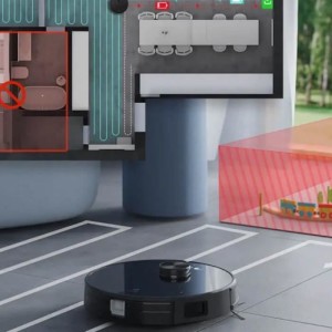 Vernetzter Staubsauger- und Wischroboter mit EZICLEAN I-Bot Z7 Smart-Saugbasis – 240 Min. – 3 kPa – 300 m² – 3 l