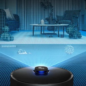 Vernetzter Staubsauger- und Wischroboter mit EZICLEAN I-Bot Z7 Smart-Saugbasis – 240 Min. – 3 kPa – 300 m² – 3 l