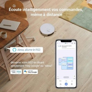 Robot Aspirateur Laveur avec Station EZVIZ RS2 - Lavage/Séchage/Nettoyage/Remplissage Automatique - 4000 Pa - Navigation Laser