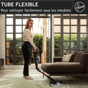 Hoover HF1 Plus Flex - Aspirateur Balai sans Fil avec Tube Flexible HF1P10HX - Léger & Puissant - Turbo Mode - Brosse Anti-Twis