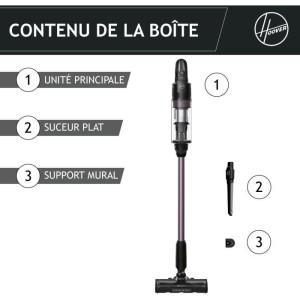 Cordless Stick Vacuum Cleaner - HOOVER HF1P10H - 40 AW - LED Screen - Black / Pastel Purple