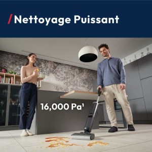 HOOVER HW300 - Aspirateur Laveur de Sols - 16 000Pa - Autonomie 40min - Tech.Anti-Twist Anti-emmelement - Auto-Nettoyage