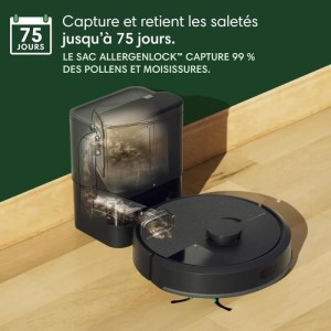 Robot vacuum cleaner - IROBOT Roomba 105 Combo + Autoempty - 2h - 7000 Pa - 400 ml - Black
