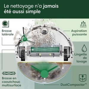 iRobot Roomba 205 DustCompactor Combo – Verdichtet Schmutz im Roboter automatisch auf bis zu 60 J – Clearview LiDAR