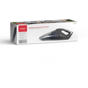 LIVOO DOH137R Handstaubsauger (Nass und Trocken), 70 W, 2-in-1, waschbarer Filter, 150/550 ml Tank, Grau/Rot