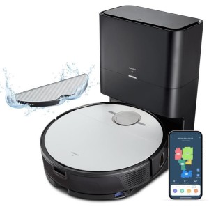 MEDION X50 SW – Roboterstaubsauger mit Ablaufstation – Lasernavigation – Leistung 8000 Pa – NO GO & GO Zonen
