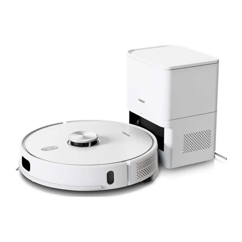 MEDION X41 SW+ – Saugroboter mit Entleerungsstation – 200 Min. – Kraftvolle Saugkraft von 8000 Pa – Lasernavigation