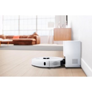 MEDION X41 SW+ – Saugroboter mit Entleerungsstation – 200 Min. – Kraftvolle Saugkraft von 8000 Pa – Lasernavigation