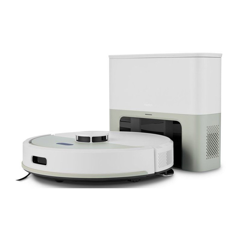 Aspirateur Robot Laveur - MEDION MD100021 X22SW+ - 165 min - 5000 Pa - Navigation Laser - 2,5 L - Blanc