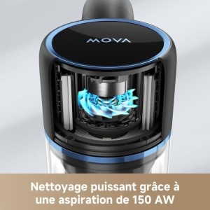 MOVA S4 Detect – Kabelloser Stabstaubsauger – 150 AW – Maximale Akkulaufzeit von 90 Minuten – OptiInsigh-Bürste für me