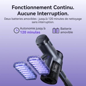 NARWAL V40 Station - Aspirateur Balai sans Fil - 28000 PA - Station d'aspiration Auto - Autonomie 120Min - Anti-emmelement des P