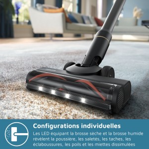 Aspirateur balai laveur 3-en-1 - PHILIPS - XW7264/11 - Série 7000 - PowerCyclone Aqua - 2500 tours/min - Noir & Jaune