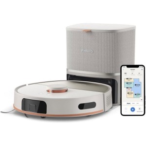 Aspirateur robot laveur avec station - PHILIPS - XU5100/20 - Série 5000 - 10 000 Pa - 66 dB - Beige