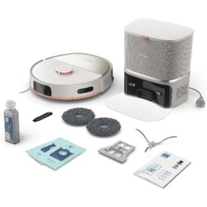 Aspirateur robot laveur avec station - PHILIPS - XU5100/20 - Série 5000 - 10 000 Pa - 66 dB - Beige