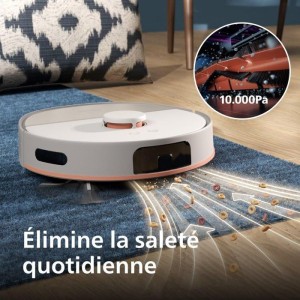 Aspirateur robot laveur avec station - PHILIPS - XU5100/20 - Série 5000 - 10 000 Pa - 66 dB - Beige