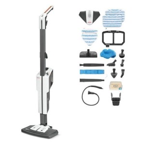 POLTI VAPORETTO SV660 STYLE – 2-in-1-Dampfreiniger – Alle Bodenarten – 1500 W – 0,5 l – 6 m Kabel – Grau/Weiß