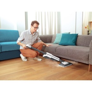 POLTI VAPORETTO SV660 STYLE – 2-in-1-Dampfreiniger – Alle Bodenarten – 1500 W – 0,5 l – 6 m Kabel – Grau/Weiß