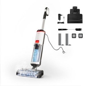 POLTI RollySteam WD10 - Aspirateur Balai Laveur avec Fonction Vapeur - Autonomie illimitée (filaire) - Rayon d'action jusqu'a 6