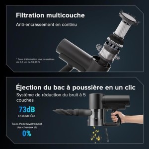 ROBOROCK F25 ACE COMBO - Aspirateur Laveur sans Fil 5-en-1 - Puissance 20 kPa - Lavage a Chaud a 90 °C - Auto-Nettoyage Automat