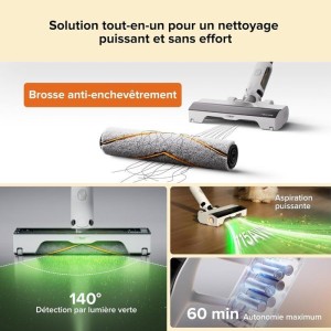 ROBOROCK H60 HUB – Akku-Stielstaubsauger mit automatischer Entleerungsstation – herausnehmbarer Akku, 60 Min. Laufzeit, 115