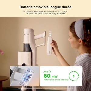 ROBOROCK H60 HUB – Akku-Stielstaubsauger mit automatischer Entleerungsstation – herausnehmbarer Akku, 60 Min. Laufzeit, 115