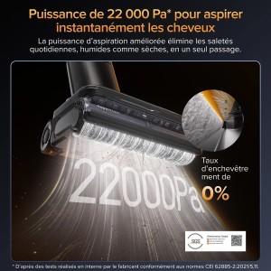 ROBOROCK F25 ULTRA - Aspirateur Balai Laveur - Nettoyage vapeur a 180 °C - 22000 Pa - Rouleau anti-enchevetrement