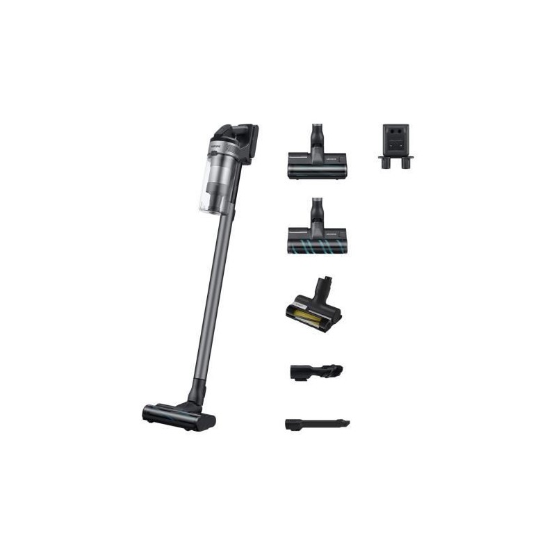 SAMSUNG Jet 75E Complete VS20B75CR5 - Aspirateur Balai sans Fil - Puissance 200 AW - Autonomie 60 min - Station murale - 3 bross