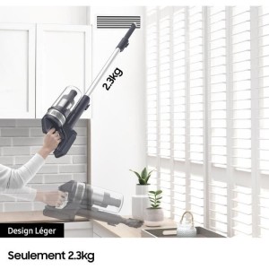 SAMSUNG VS15A6031R4 - Stabstaubsauger 150 AW - Multizyklon-Absaugung JET 60 - HEPA-Filtration - 40 Minuten Autonomie