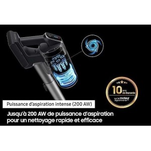 SAMSUNG Jet 75E Turbo VS20B75B1R4 - Broom vacuum cleaner - 200 AW power - 60 minutes of autonomy - 2-in-1 charging station
