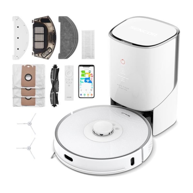 Aspirateur Robot Laveur - SENCOR - SRV 9385WH - 4000 Pa - 200 min - 70 db - Blanc