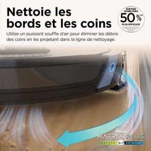 Shark Matrix Plus RV2620WAEU - Aspirateur Robot et Laveur auto-vidant 2-en-1 - Nettoie les coins et les angles - Couverture opti