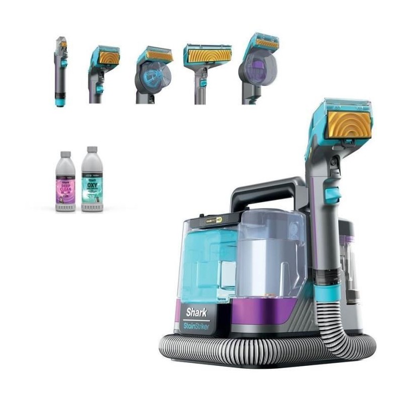 SHARK PX250EUT StainStriker HairPro Pet Stain Remover - Carpets, Rugs, Furniture, Stairs, Cars - 450W - 1.2 L - 1.26 m