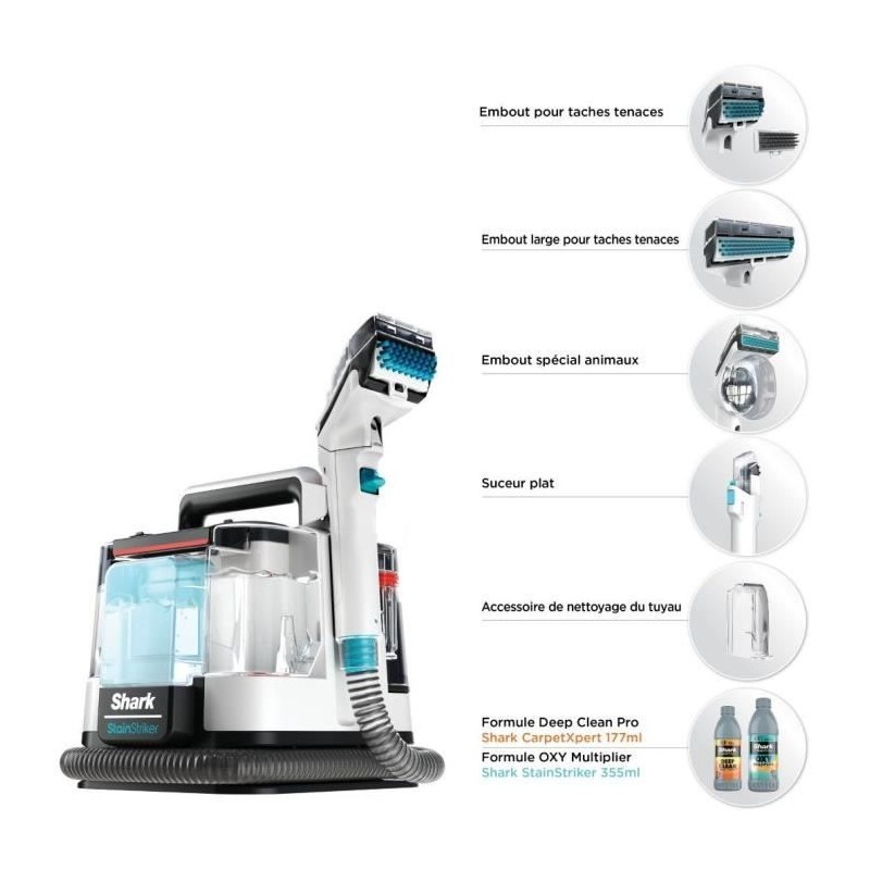 SHARK StainStriker PX200EUT Stain Remover - Removes, Cleans and Vacuums - 5.7 Meter Range - Compact and Portable