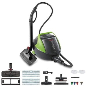 POLTI VAPORETTO Pro 95 Turbo Flexi – Dampfreiniger für verschiedene Oberflächen – 1100 W – 1,3 l – Schwarz/Grün