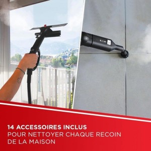 POLTI VAPORETTO Pro 95 Turbo Flexi – Dampfreiniger für verschiedene Oberflächen – 1100 W – 1,3 l – Schwarz/Grün