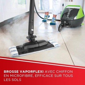 POLTI VAPORETTO Pro 95 Turbo Flexi – Dampfreiniger für verschiedene Oberflächen – 1100 W – 1,3 l – Schwarz/Grün