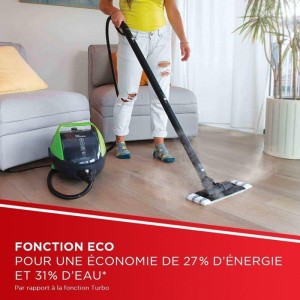POLTI VAPORETTO Pro 95 Turbo Flexi – Dampfreiniger für verschiedene Oberflächen – 1100 W – 1,3 l – Schwarz/Grün
