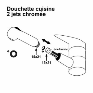 Duschkopf - ROUSSEAU - Chrom - ABS - 2 Düsen - Antikalk