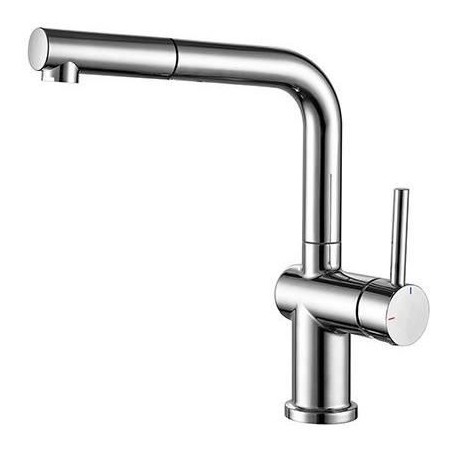 Edouard Rousseau - SQUARE Sink Mixer - Pull-out Spray - Chrome