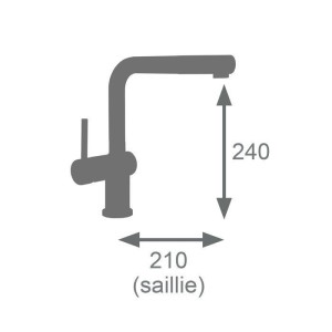 Edouard Rousseau - SQUARE Sink Mixer - Pull-out Spray - Chrome