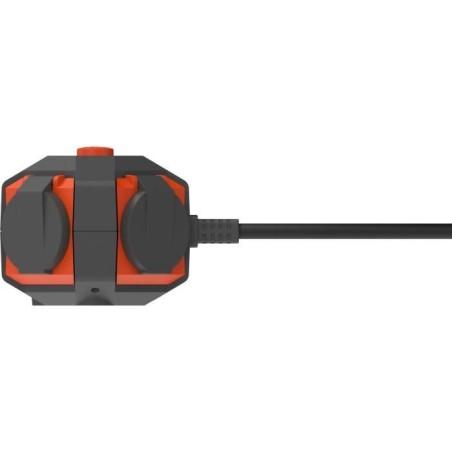 Power Globe - QUARX - IP44 - 4 Steckdosen, Schalter, 3m Kabel