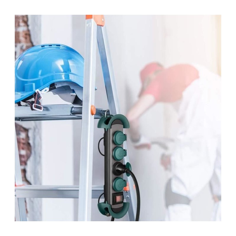 Bloc multiprises - GAO - IP44 - Avec câble 3m, résistant eau/poussiere