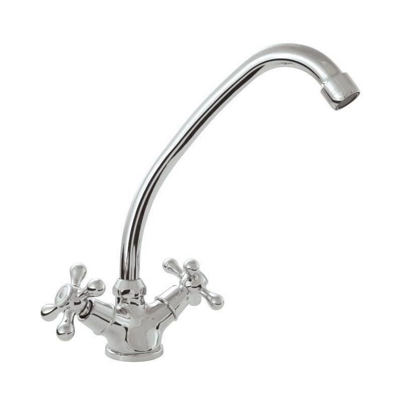 Rousseau Beverly kitchen mixer tap - without shower - chrome gray