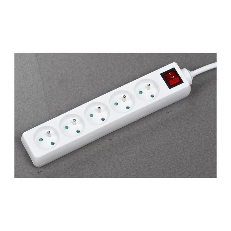Bloc ménager - GAO - 5 prises - Avec interrupteur, câble 1,4m, protection enfants