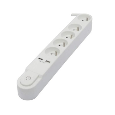 Chacon Multiprise Bloc 5 sockets 16 A with switch, 2 USB ports and cable 3 m HO5VV-F 3x1.5 mm² black